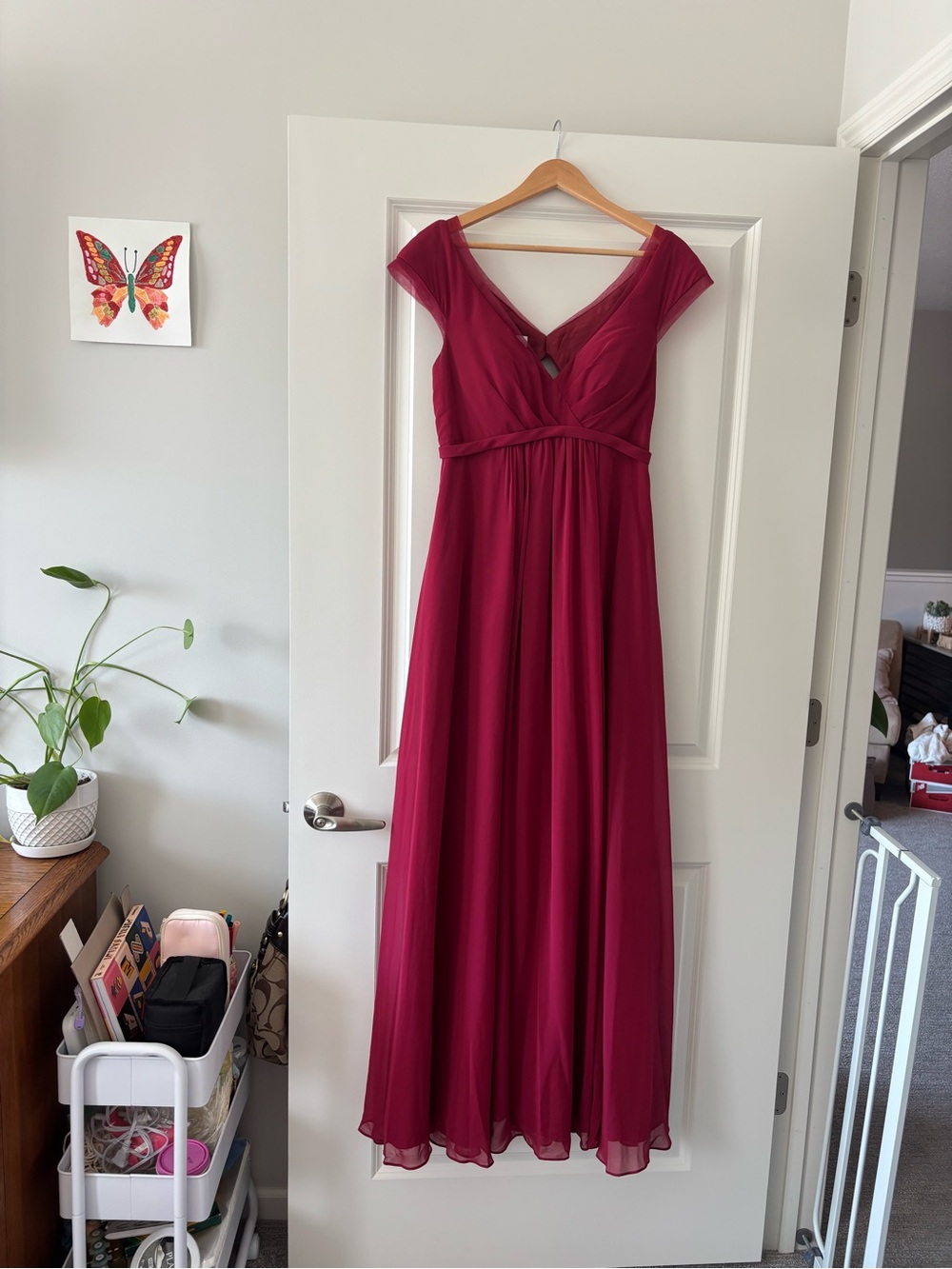 Azazie A-Line V-Neck Chiffon Bridesmaid Dress